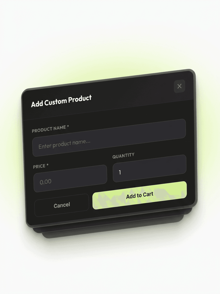 Add a one-off custom product to a POS order